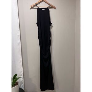 Acler Women's Black Stretch Ruched Sleeveless Maxi Dress Size 12 NWOT